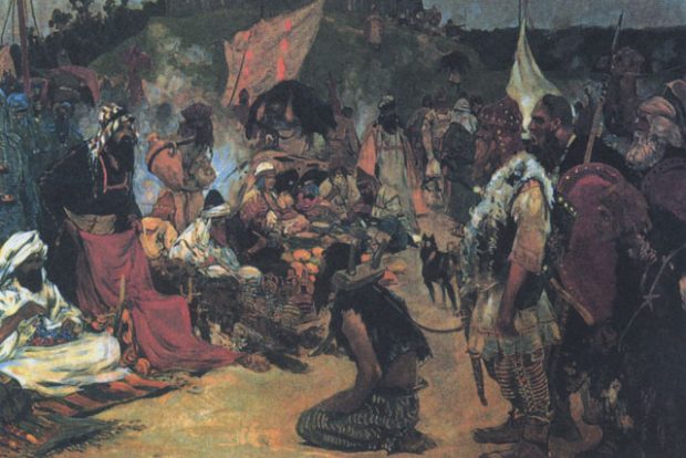 S. V. Ivanov. Trade negotiations in the country of Eastern Slavs. Pictures of Russian history. (1909)