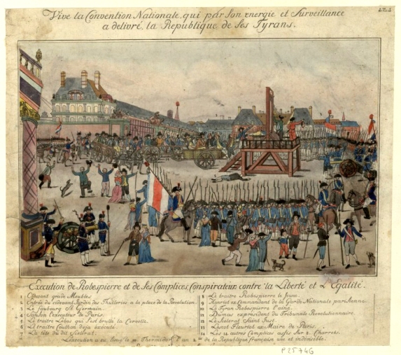 Execution of Robespierre and his accomplices, 1794. BNF Gallica.