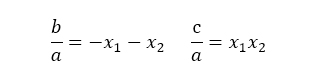 Roots of a quadratic equation