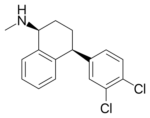 Skeletal formula of Sertraline