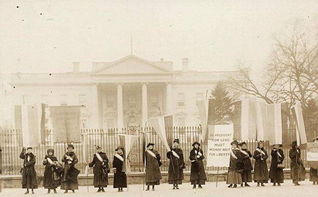NWP picketing the White House, Harris and Ewing, 1917