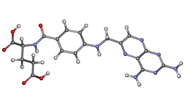 Ball and stick model of Aminopterin molecule// Wikipedia